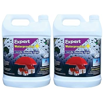 Expert Waterproofing 5 and 5 L White (10 L + 20 L Water = 30 L Material for Heat Reflective Cool Coating for Terrace, Tank, Crack Repair, Primer Mix, Etc)