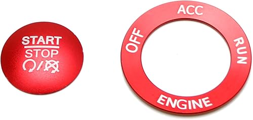 Miniatura 2 de iJDMTOY Botón de arranque de motor sin llave de aluminio deportivo y anillo circundante compatible con cargador Challenger Durango Grand Cherokee