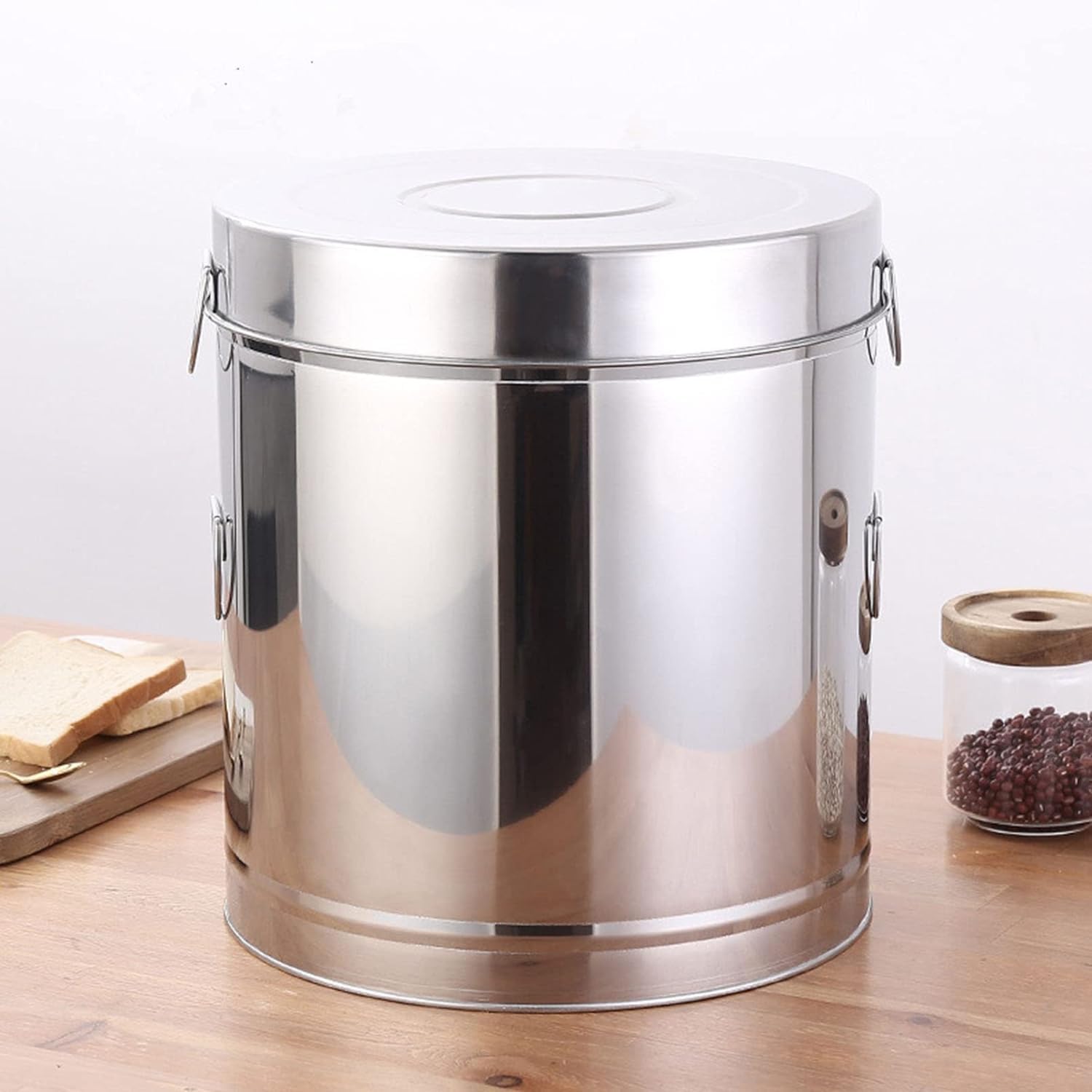 Atight Steel Food Sto Conters 20 kg Mehl, Müsli, Reis, Kanister, feuchtigkeits- und schädlingsfest, Küchengläser für maximale Frische und langlebige Konservierung