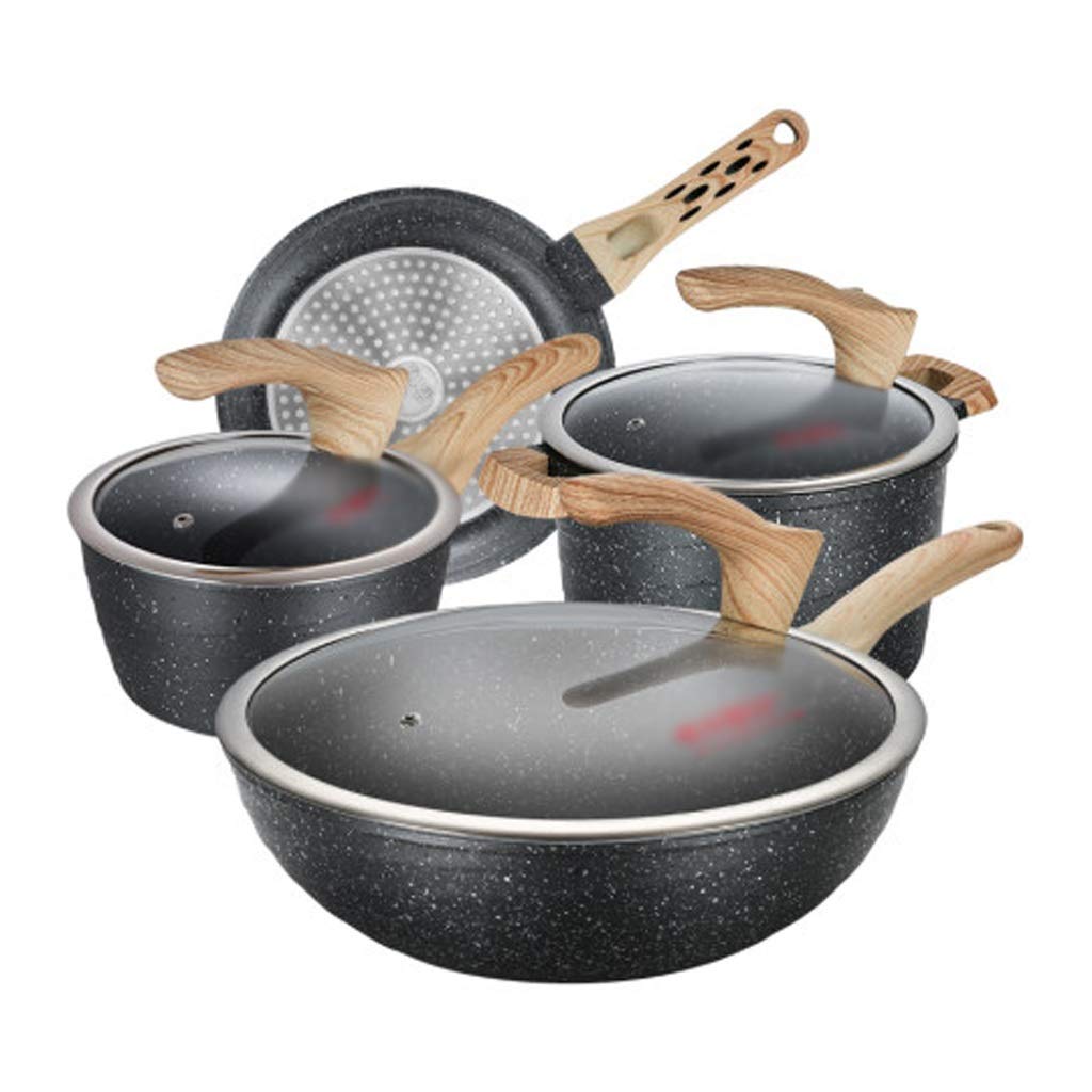 DFHH Non Stick Pot Set Four Piece Kitchen Pot Combination Induction Cooker and Kitchenware Cookware Set Cooking Pots Set