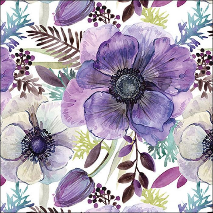 DCAD Decoupage Tissue Paper Napkin - Floral Theme Tissue Purple Dream (Pack of 20 Same Design, Size 33 cm X 33 cm)-picture-15