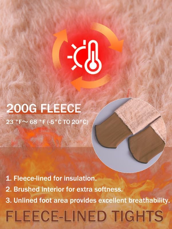 Women Fleece Lined Tights Warm Fake Translucent High Waist Pantyhose One Seam Thermal Outdoor Leggings Winter 6Colors - Image 4