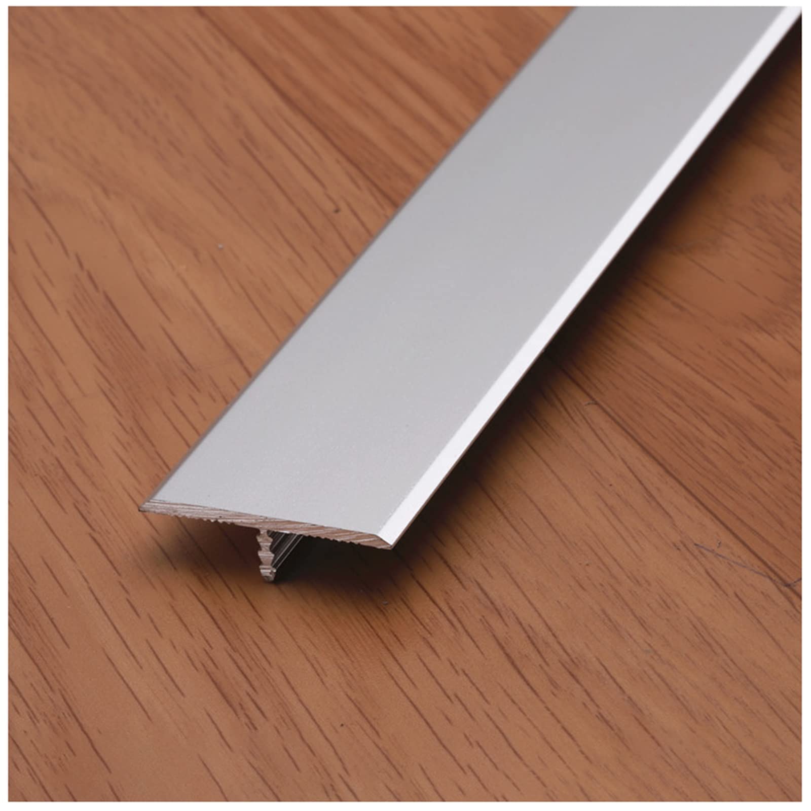 Profilé de transition alu argent en T 3,3cm pour finitions soignées