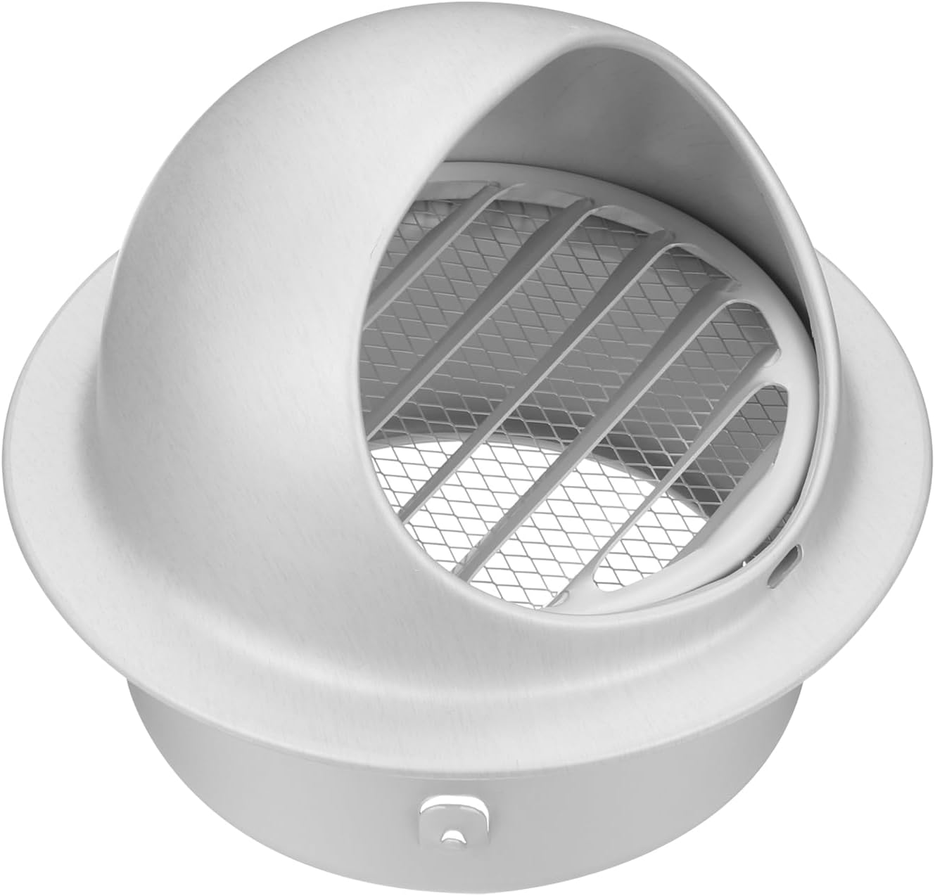 PATIKIL 4 Inch Round Wall Vent Cap, Hemispherical Exhaust Grille Louvered Vent Covers External Extractor Aluminum Alloy Air Outlet Caps for Apartment Garage Kitchen Bathroom, Silver