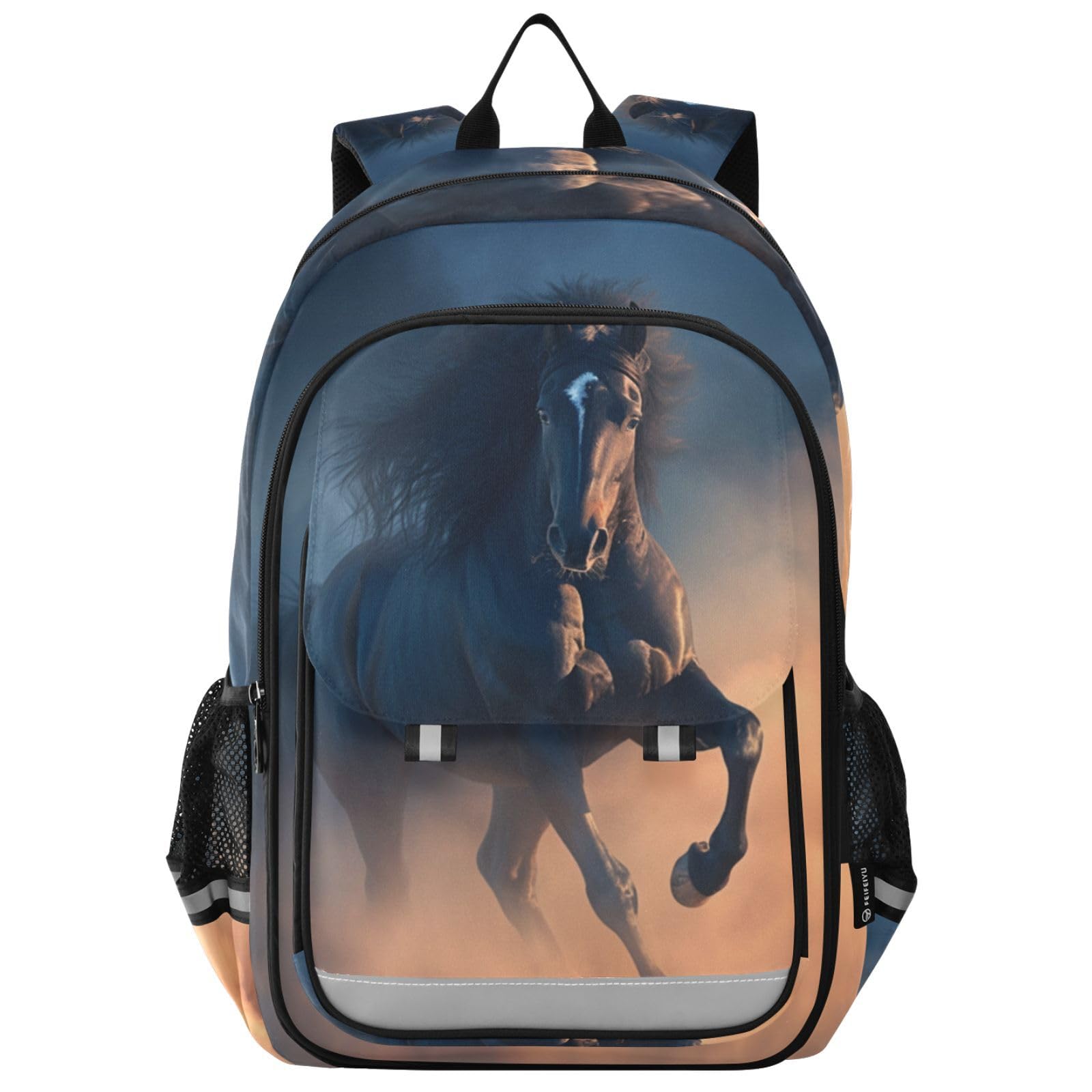 Poderoso Caballo Corriendo Naturaleza Mochila Escolar para Estudiantes,Mochila para Niños y Adolescentes Ideal para Viajes