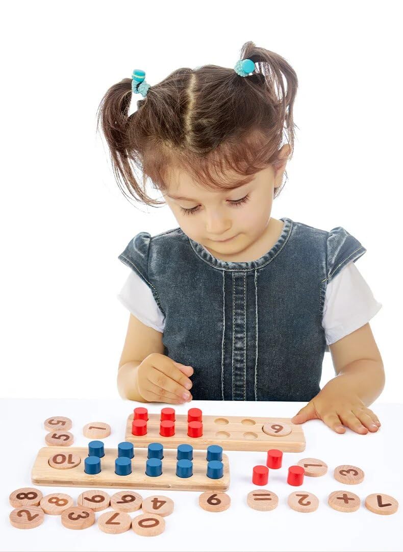 Smoneo Wooden Counting Board Game, Ten Grid Teaching Aids- Learning & Counting Mathematical Toys 2