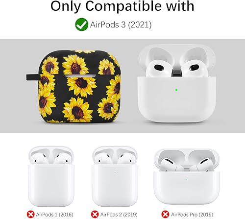 Miniatura 6 de Worryfree Gadgets Funda compatible con Apple Airpods de 3 generación de 3 generación funda de silicona para auriculares para mujeres y niñas funda