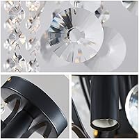 Vista 6 de WUZUPS Crystal Chandelier Flushmount Ceiling Light Modern Lighting Fixture for Bedroom Hallway Bar Kitchen Bathroom, H 17.5'' x W 19.3'', E12 Base