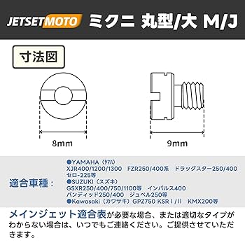 Amazon | メインジェットセット Jetsetmoto ミクニ 丸型/大