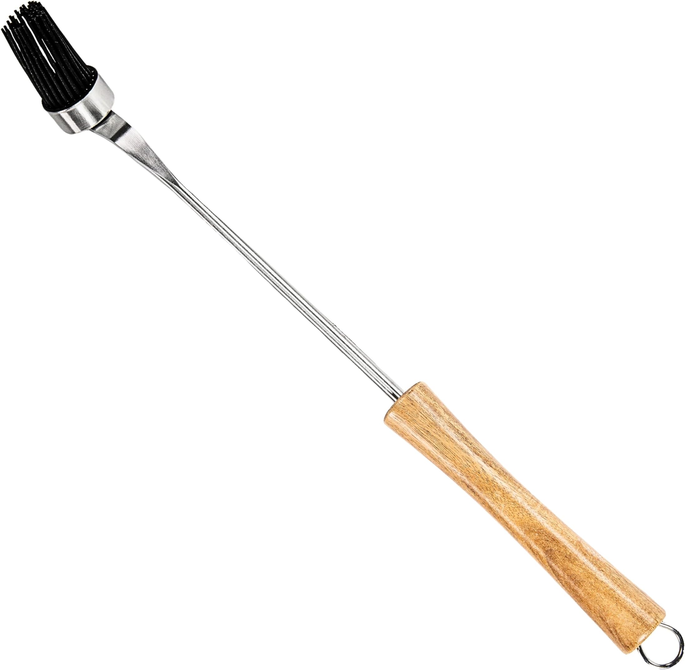 Basting Brush - For Marinating, Glazing, Seasoning - Bbq Silicone Brush Cooking, Baster for Cooking Brush - Premium Wood Handle, Stainless Steel Core and Silicone Bristles for Easy Cleaning