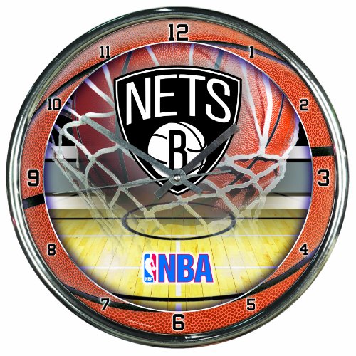 WinCraft NBA Brooklyn Nets Chrome Clock