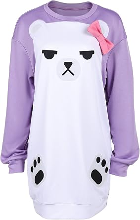 Mira Costume Demon Anime Mira Cosplay Pajamas Purple Bear Hoodies Hair Ring Halloween Outfits