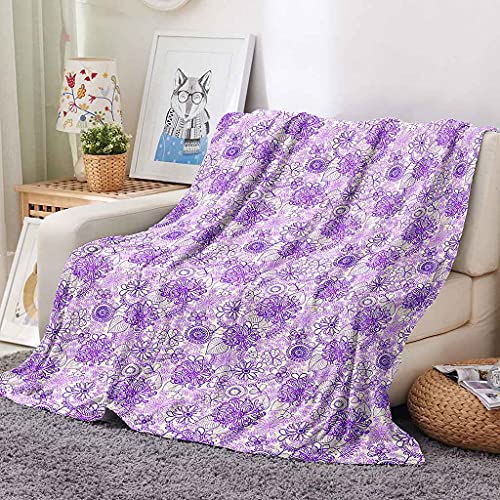 Couverture polaire microfibre 3D violette de qualité supérieure douce et durable - 3
