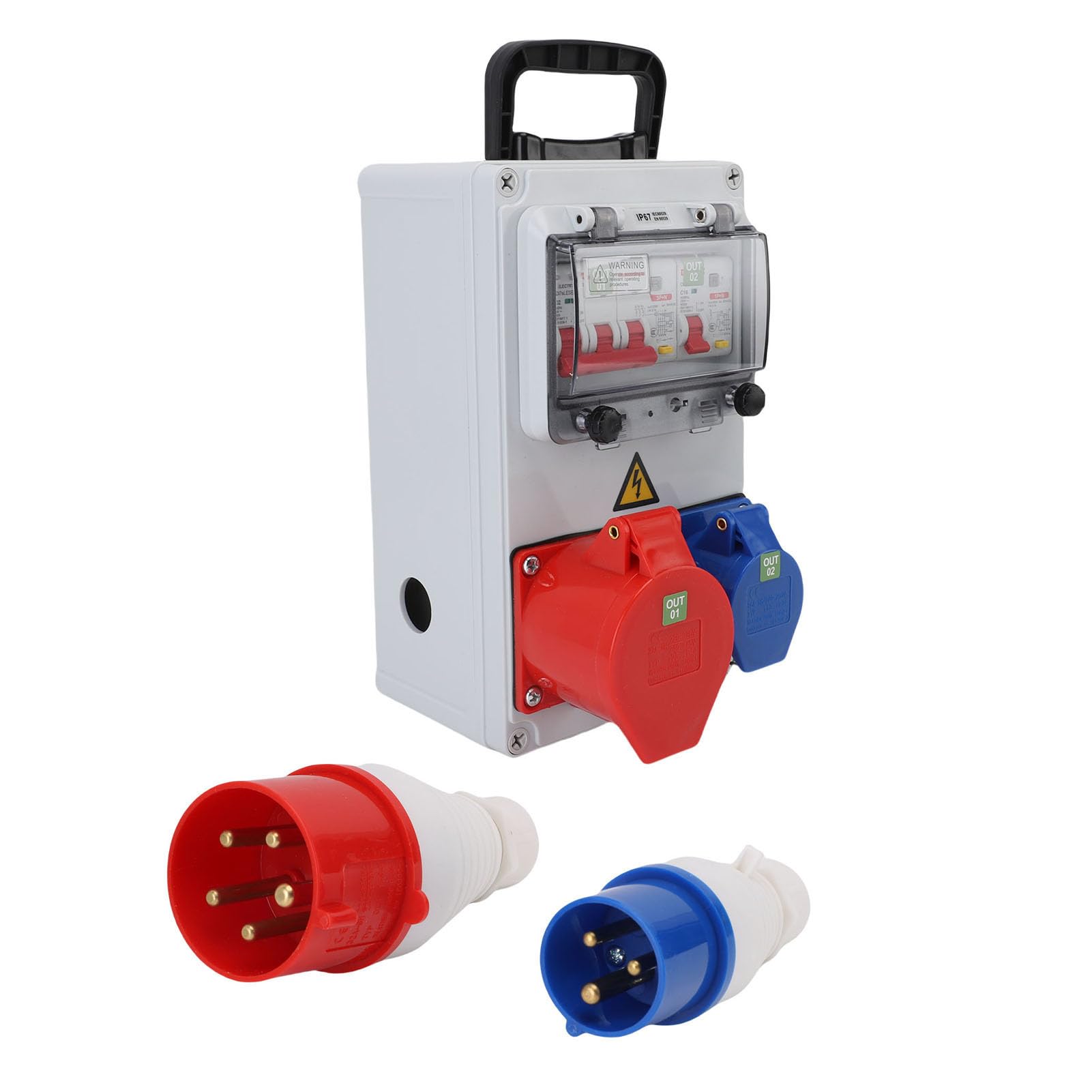 Scatola di distribuzione presa industriale portatile Scatola di presa elettrica portatile a prova di acqua 250x150x100mm per cantiere