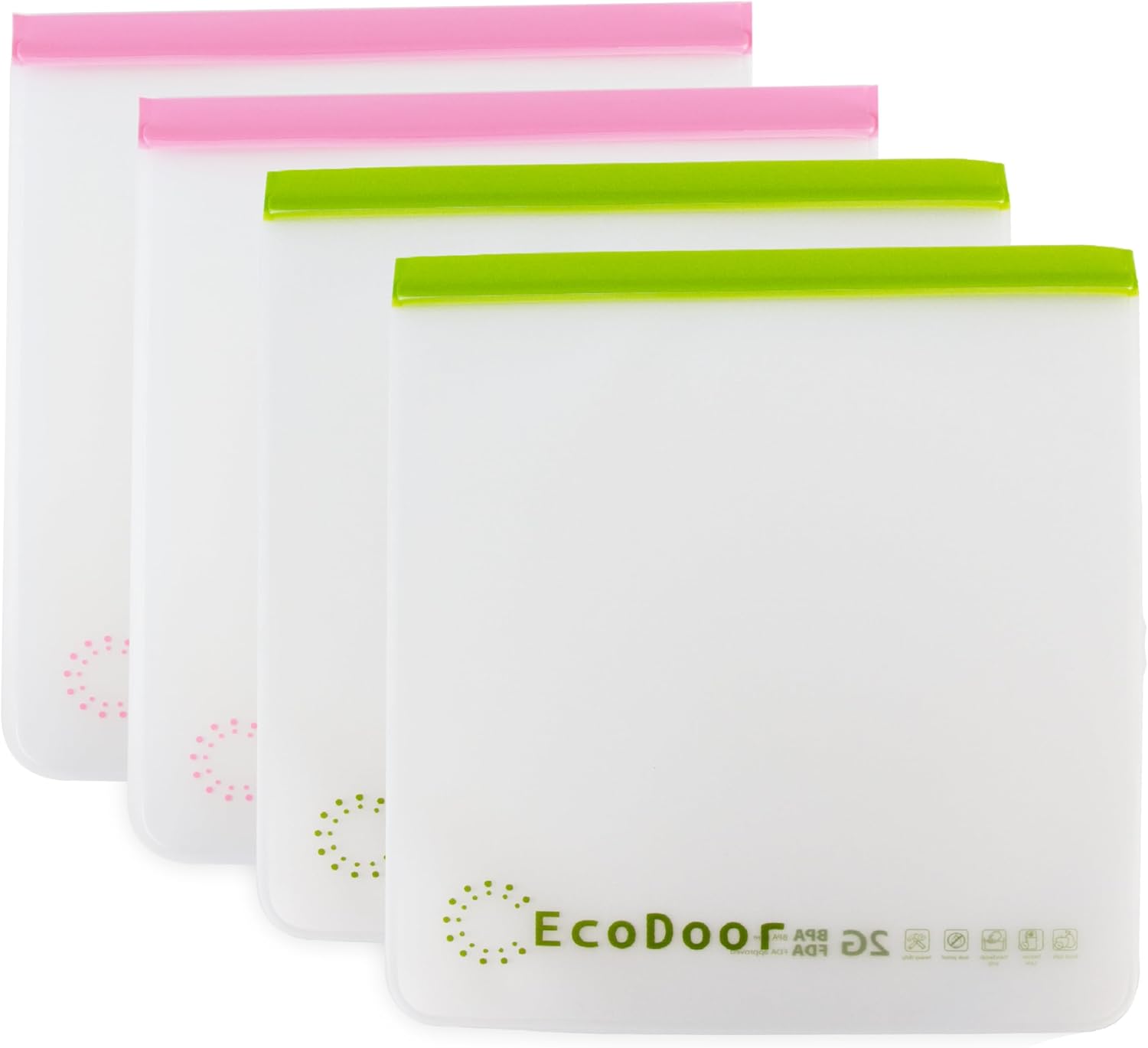 Reusable 2 Gallon Capacity Food Storage & Freezer Bags Heavy Duty 13"x15" 19.69 mil Thick BPA Free Leakproof Storing Homemade Bread and Ice(4 Bags)