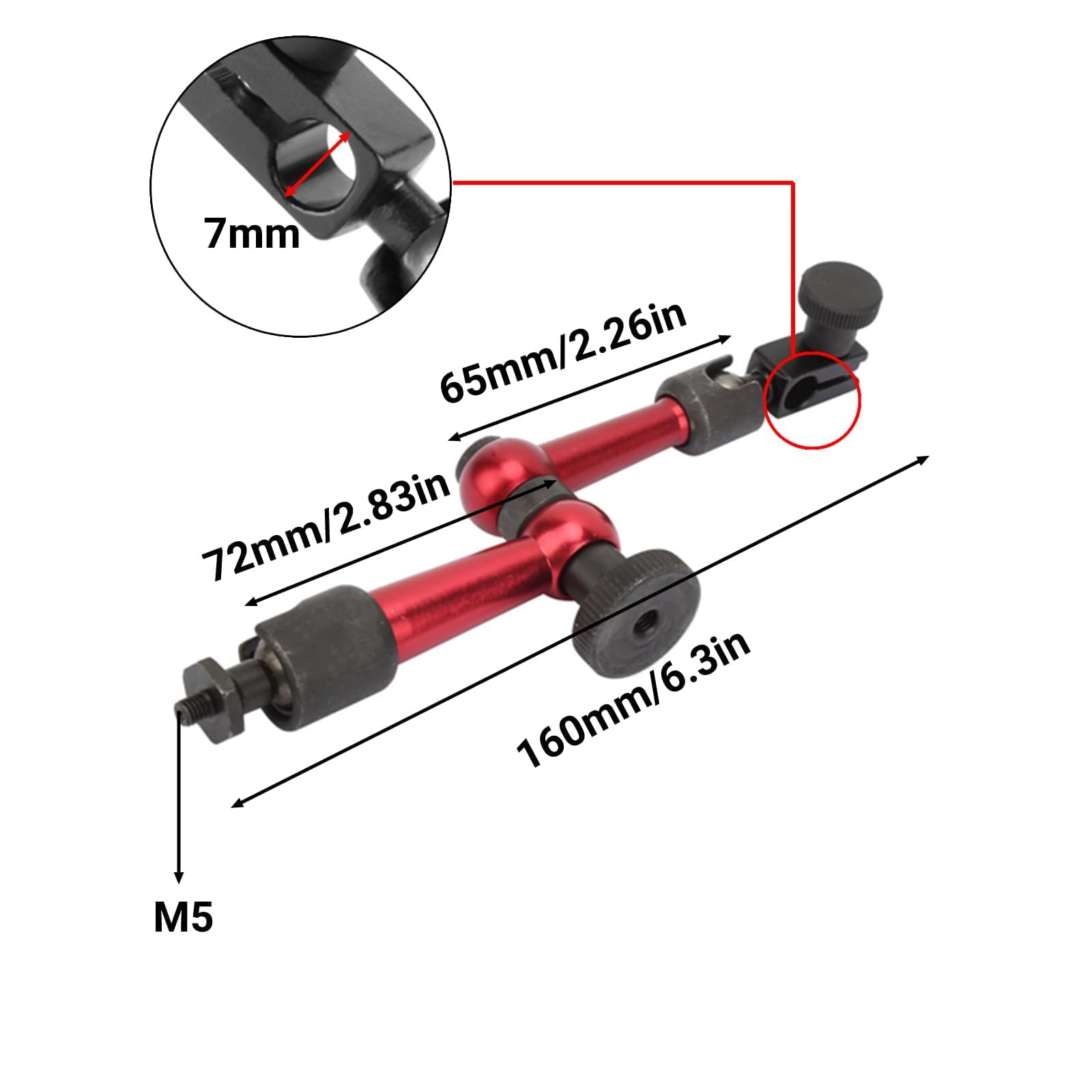 Portacomparatore con Base Magnetica Universale M5, Comparatore con Base Magnetica Comparatore con Supporto per Supporto Braccio Magnetico per Comparatore e Comparatore a Leva