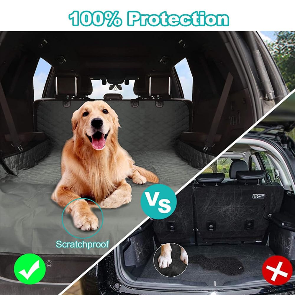 Protezione per Bagagliaio auto Cane per Subaru Levorg (ab BJ 2015),Telo Auto per Cani Copertura Protettiva Coperta Auto Copribaule Telo Macchina per Cani Impermeabile,Black-1