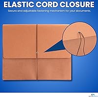 Vista 4 de 1InTheOffice Expanding File Wallet with Flap and Cord Closure, 5-1/4" Expansion, Legal Size (2 Pack)