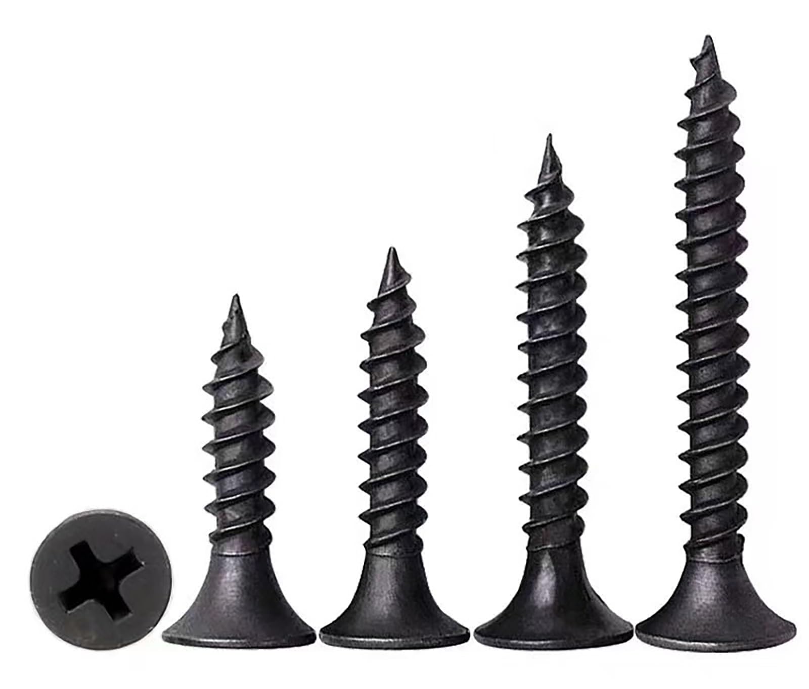 EBAIJQUO M3.5×70mm Phillips Trockenbauschrauben, selbstschneidender Senkkopf, schwarze Phosphatbeschichtung, Feingewinde, Güteklasse 8.8 hochfest für Bau und Tischlerei(70 Stück)
