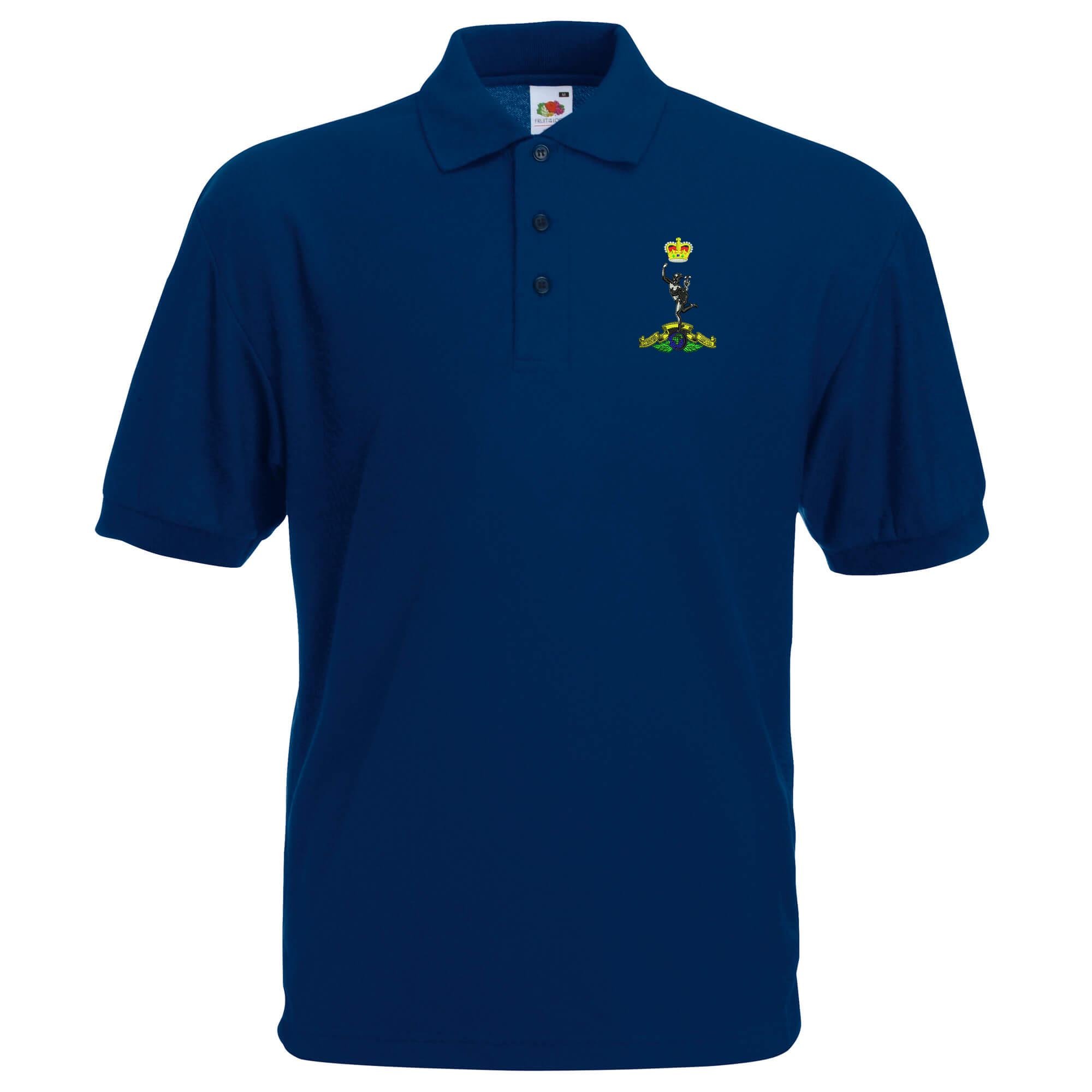 Pineapple Joe's Men's Navy Royal Corps Of Signals Embroidered Polo - Large