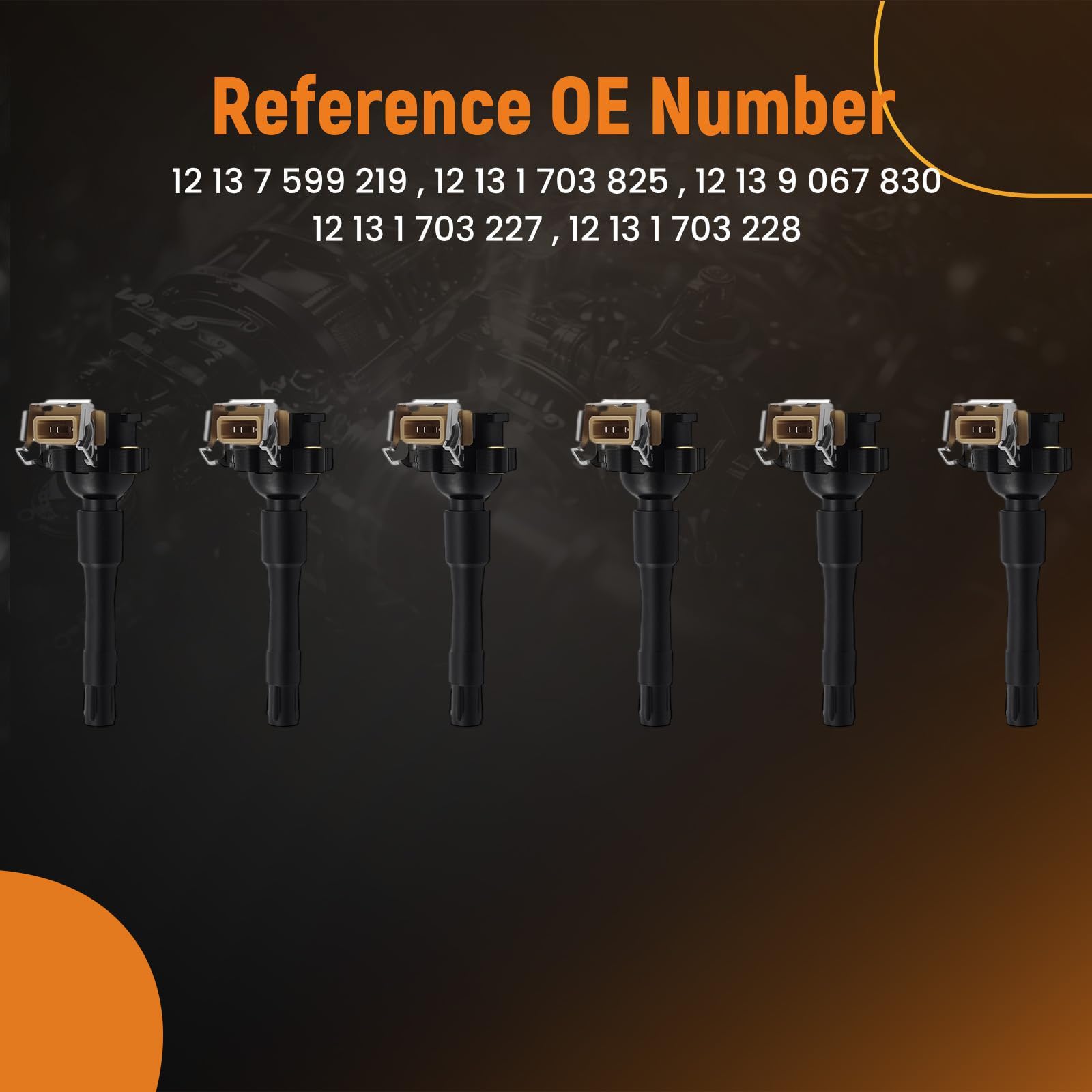 maXpeedingrods 6 bobinas de encendido para BMW Serie 3 E36 E46 320i 323i 325i 325xi 328i 330i xi Ci Ti M3 3.2 12131404309 | 12137599219 12131703825 12139067830 Módulo de encendido de 3 polos 12 V para R.a.n.ge R.o.v.e.r III