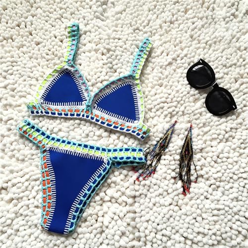 Women's Knitted Triangle Two Piece Swimsuit, Crochet Bikini Top and Bottom3