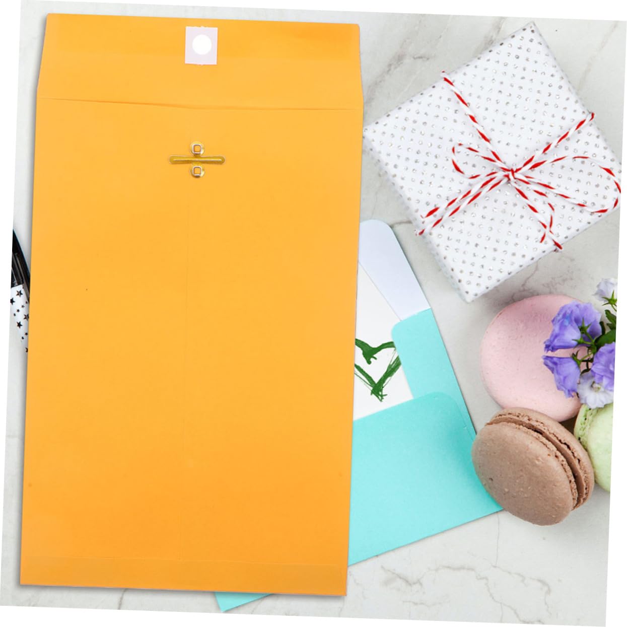 SHINEOFI Buste Autosigillanti 100 Pezzi Buste Postali in Carta Marrone Con Chiusura A Strappo Per