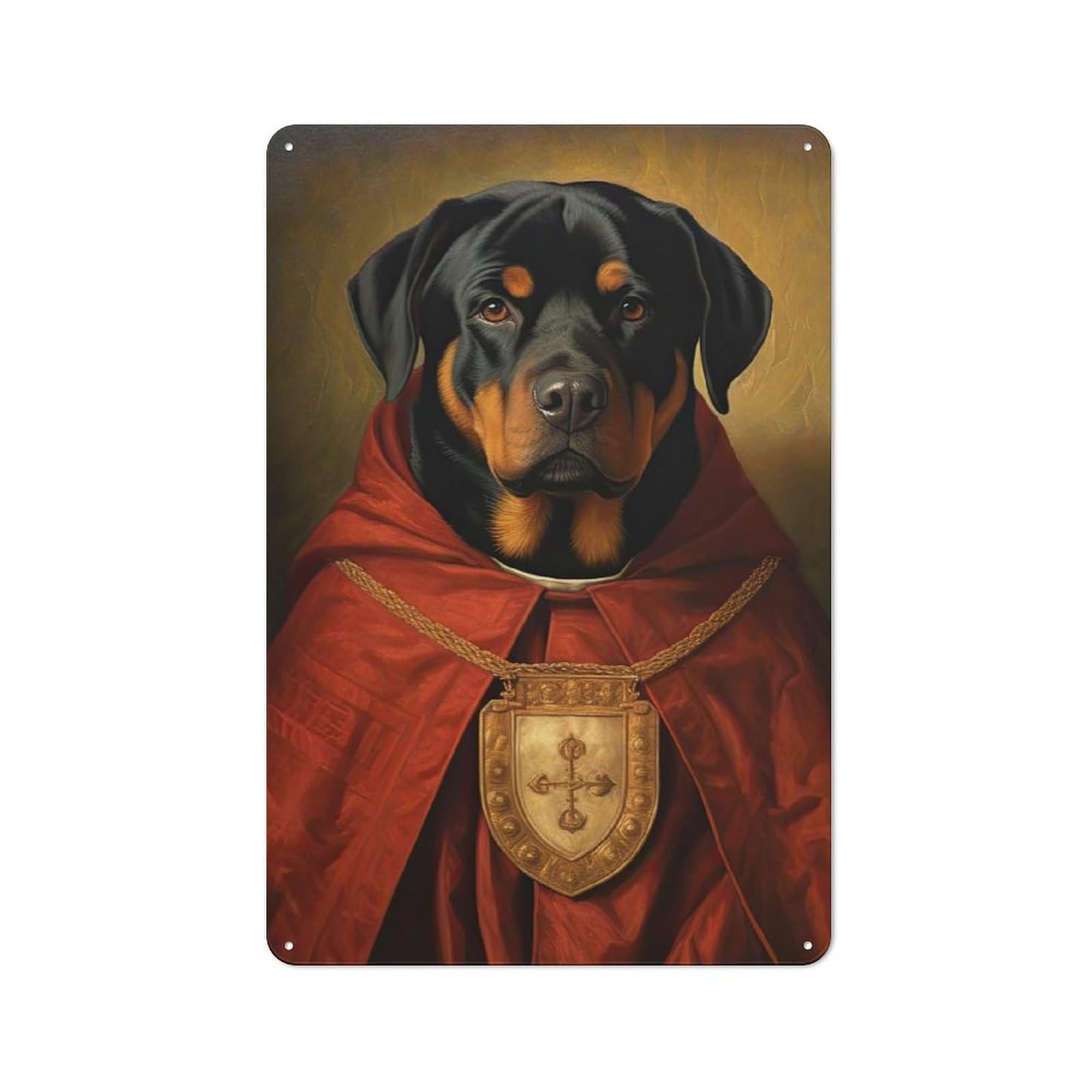 Junmoney Style-7 Retro Rottweiler The Pope Metal Gift Sign 30X20cm, Home Wall Decor For Flat, Dorm Room, Lounge Or Cafe