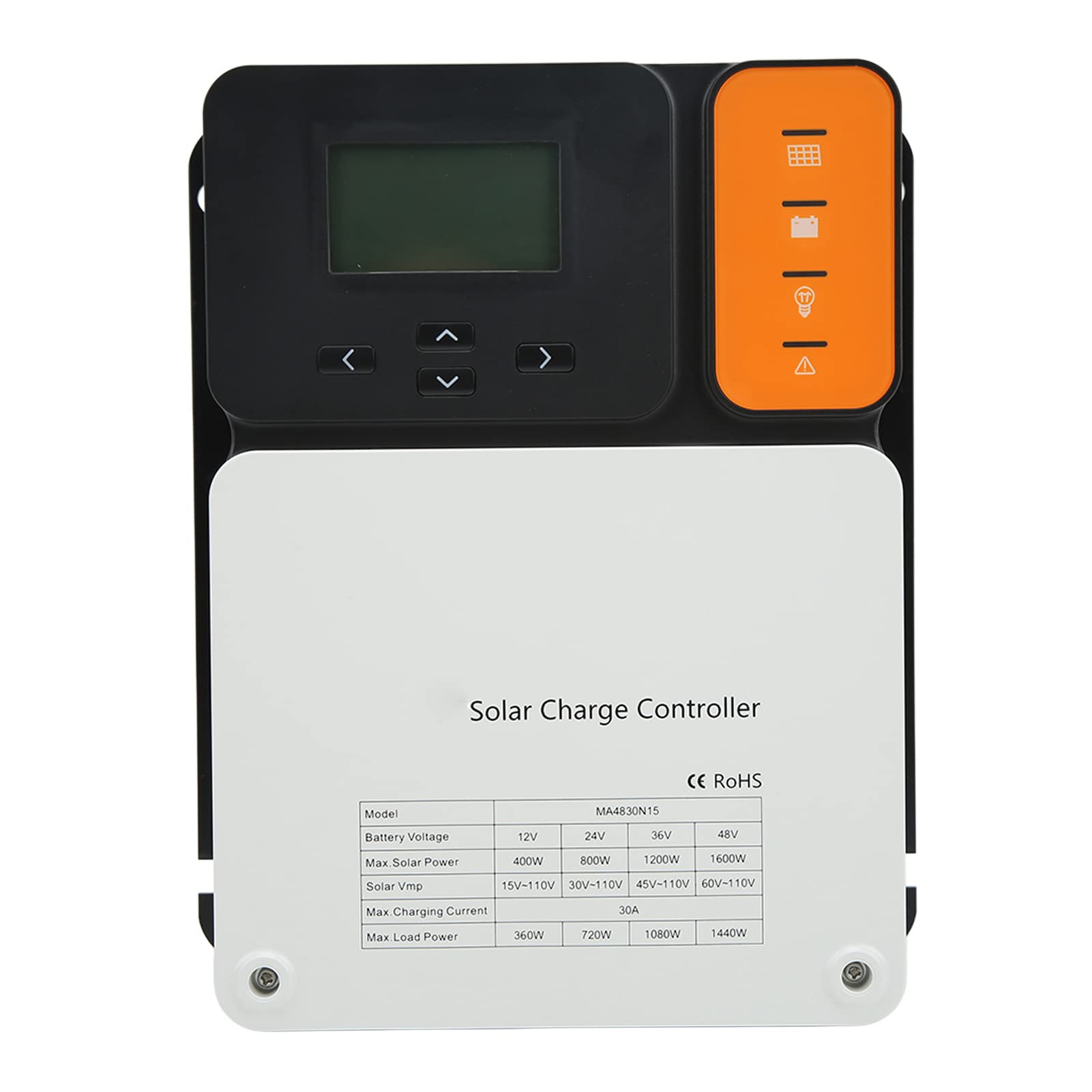 Ejoyous Kontroler ładowania Słonecznego MPPT 30A Regulator Panelu Słonecznego ze Stopu Aluminium do Systemów 12 V 24 V 36 48 , Wejście PV 150 , Przechowywanie Danych Przez 300 Dni, Użytkowanie RV