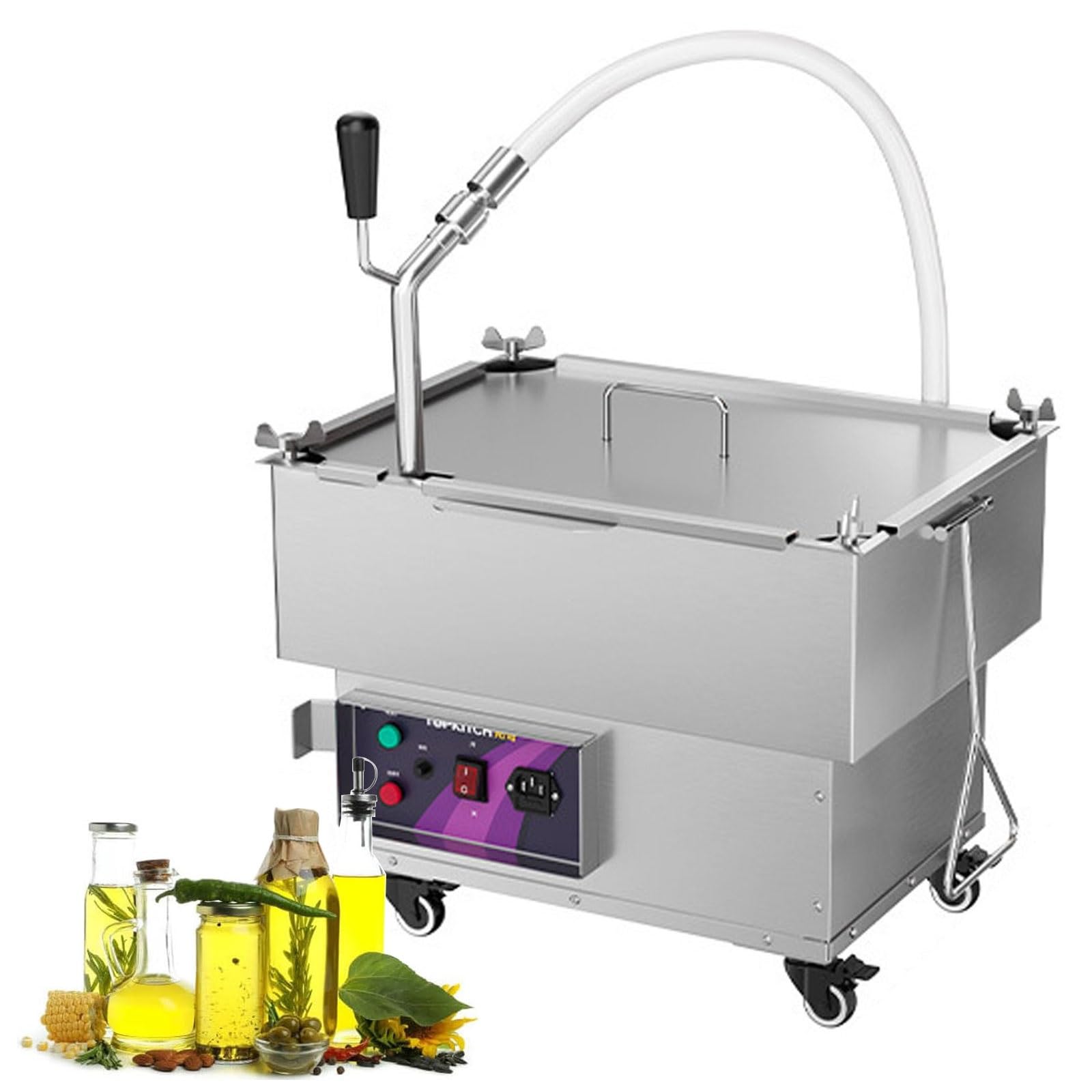 XCSCUK Deep Fryer Filter Machine, 18L Oil Filter Equipment,Mobile Fryer Filter Machine, with 300W Pump, 10L/min Filtration,for Kitchen/Restaurant
