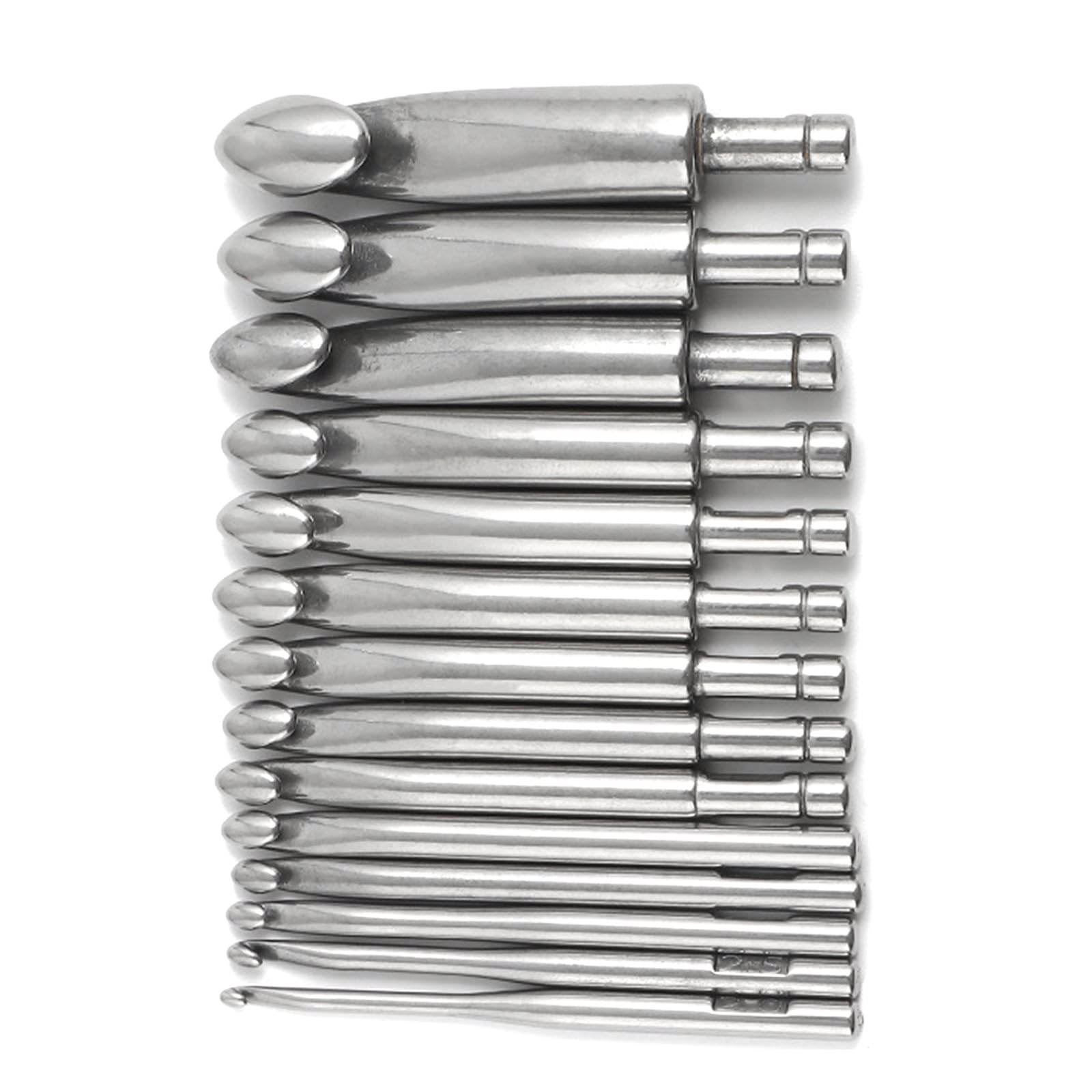 Uncinetto ergonomico in acciaio inox per adulti e bambini, set di uncinetti grandi, grande gancio in metallo per filati spessi, gancio ergonomico