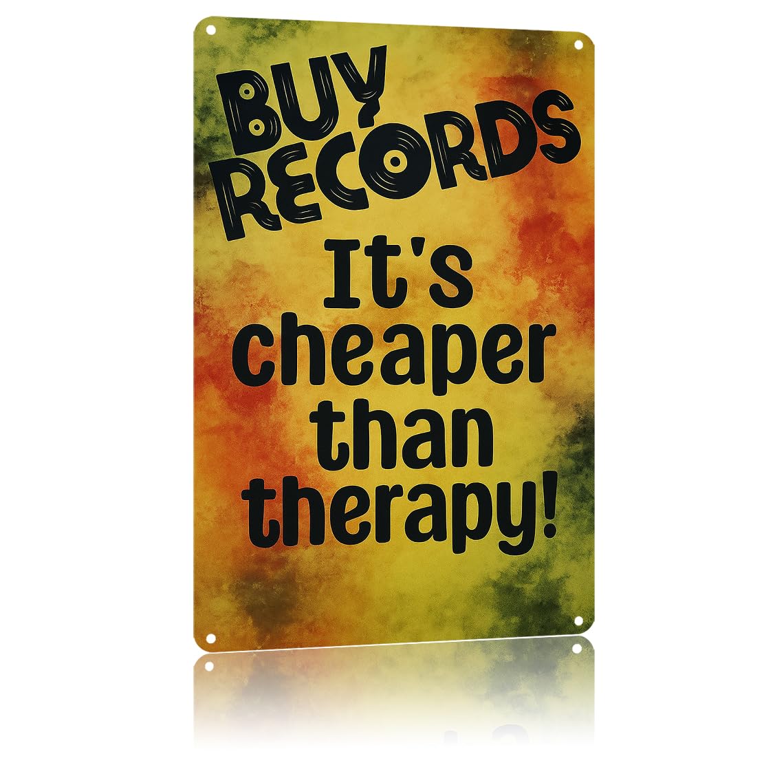 KWQDOZF Funny Metal Signs Posters BUY RECORDS Sign Wall Art for Yard Outdoor Lawn Garden Home Decor 8X12inch