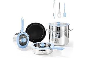Amazon Basics Ceramic Nonstick Pots and Pans Cookware Set