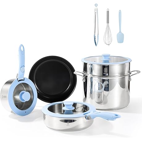 Amazon Basics Ceramic Nonstick Pots and Pans Cookware Set