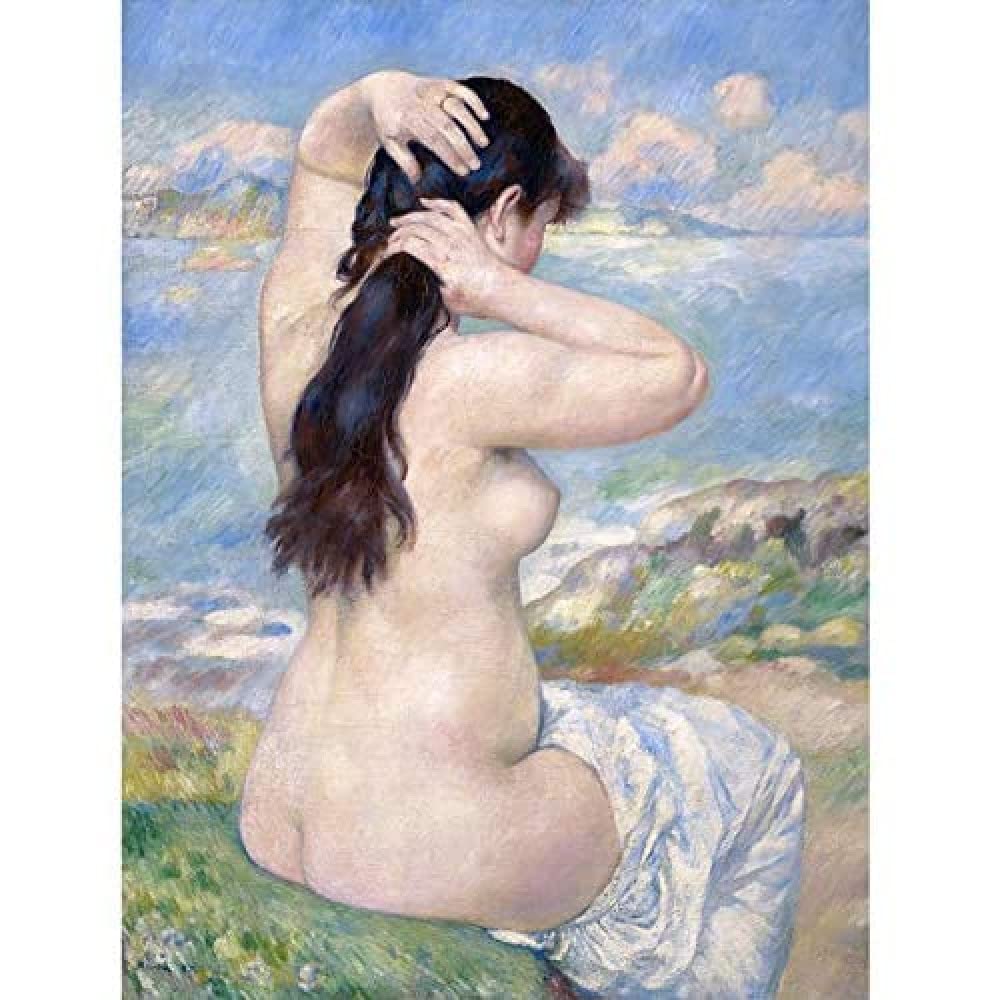 Artery8 Renoir Bather Arranging Her Hair 1885 Painting Art Print Canvas Premium Wall Decor Poster Mural