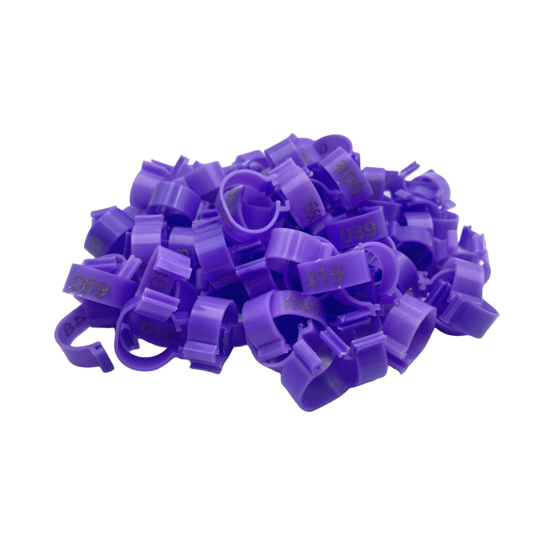 Poultry Leg Bands for Chickens, Ducks, Goose, Turkey, 100Pcs 16/20mm Identification Rings(Purple,16mm)