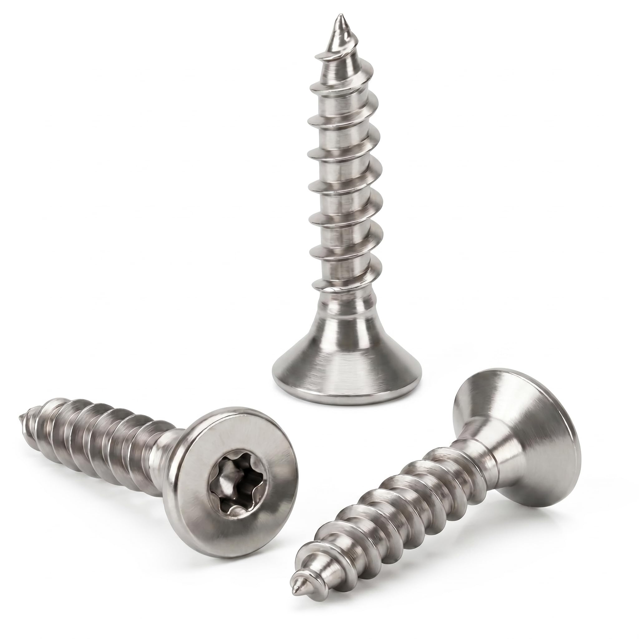 Viti per Legno TORX Testa Svasata Acciaio Inox A2 (AISI 304). 200 Pezzi. Filettatura Completa Viti Torx per Legno (4 x 30 mm)