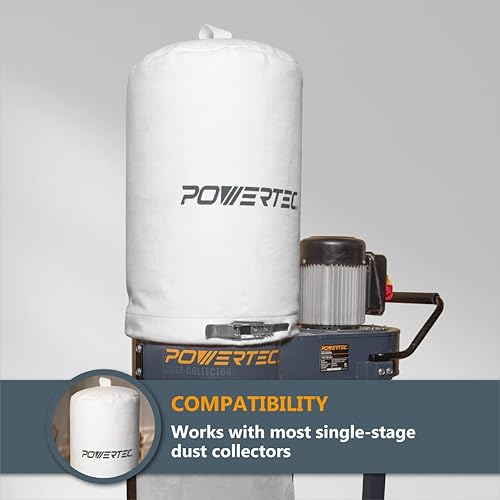 Miniatura 5 de POWERTEC 70335 Bolsa colectora de polvo, 15 x 23 pulgadas, filtro de 1 micrón, para Delta, JET, Grizzly, Shop Fox, Harbor Freight y POWERTEC