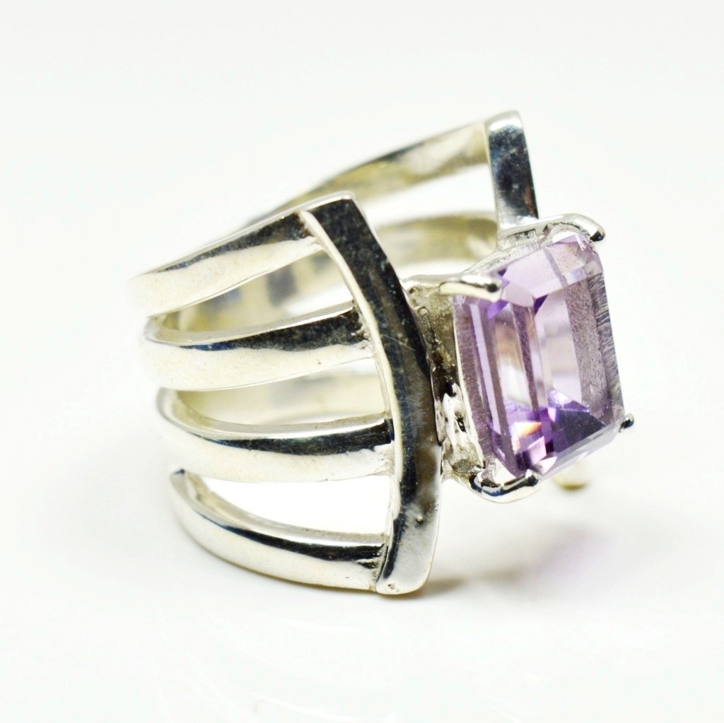 Unisex plata de ley 925 plata talla ovalada purpura