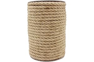 Heavy-Duty 8mm Jute Rope 91Ft Natural Decoration Hemp Rope String