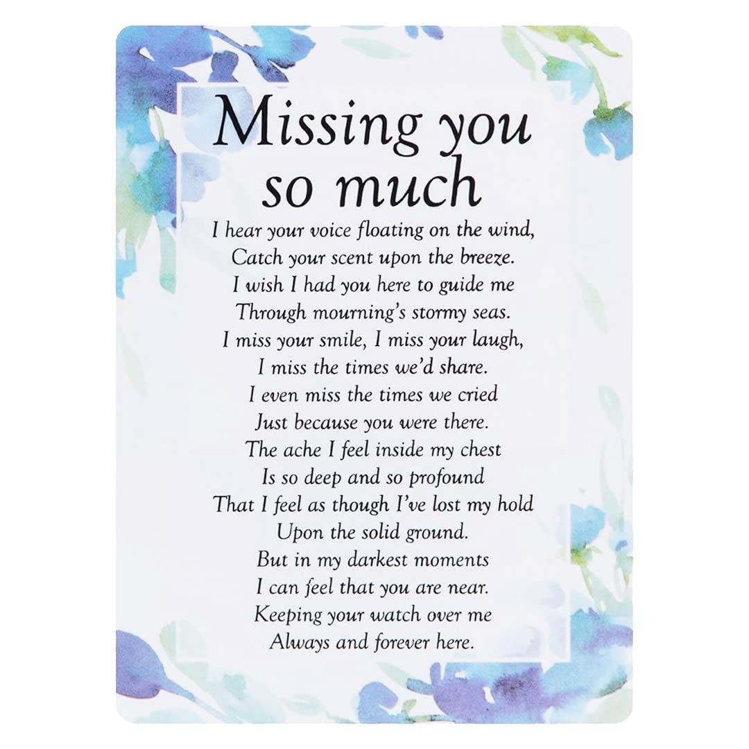 Angraves Multicoloured Missing You Floral Memorial Remembrance Verse Plastic Coated Grave Graveside Card
