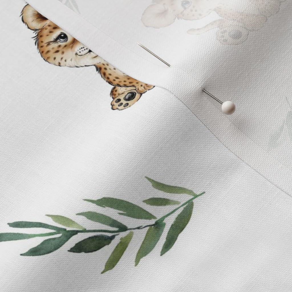 Spoonflower Fabric - Baby Safari Animals Theme Lion Zebra Giraffe Nursery Toddler Room Printed on Petal Signature Cotton Fabric by The Yard - Sewing Quilting Apparel Crafts Decor