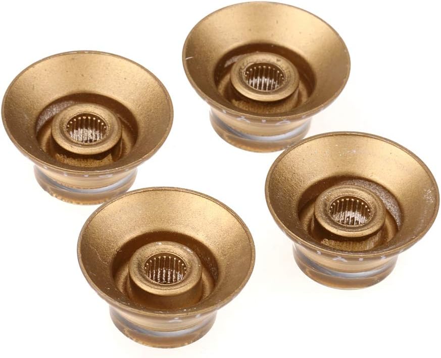 Musiclily Pro Left Handed Imperial Inch Size Bell Top Hat Knobs for USA Made Les Paul Style Electric Guitar,Gold(Set of 4) - Image 4