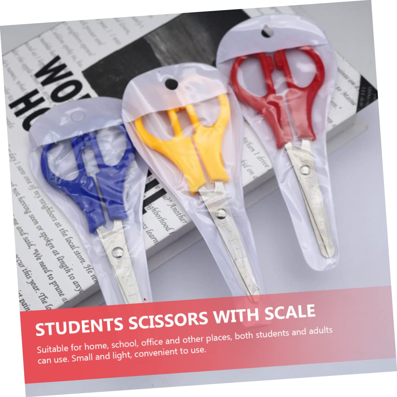 Housoutil 36 Pièces Ciseaux Ronds pour Étudiants Ciseaux Multifonctions de Bureau et Diy avec Échelle Accessoires de Couture et Couleurs Aléatoires Couleur Aléatoire