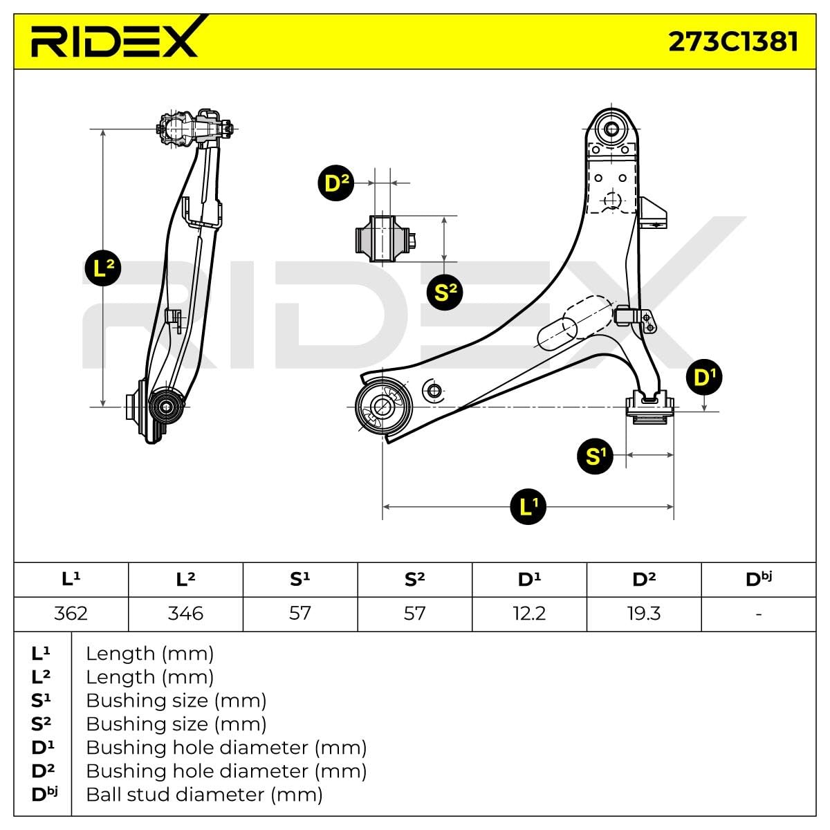 Wahacz Zawieszenia Koła RIDEX 273C1381 przód lewo Kompatybilny z SUBARU Legacy IV Sedan BL OUTBACK BL, BP IMPREZA hatchback GR, GH, G3 IMPREZA sedan GJ WRX sedan GJ
