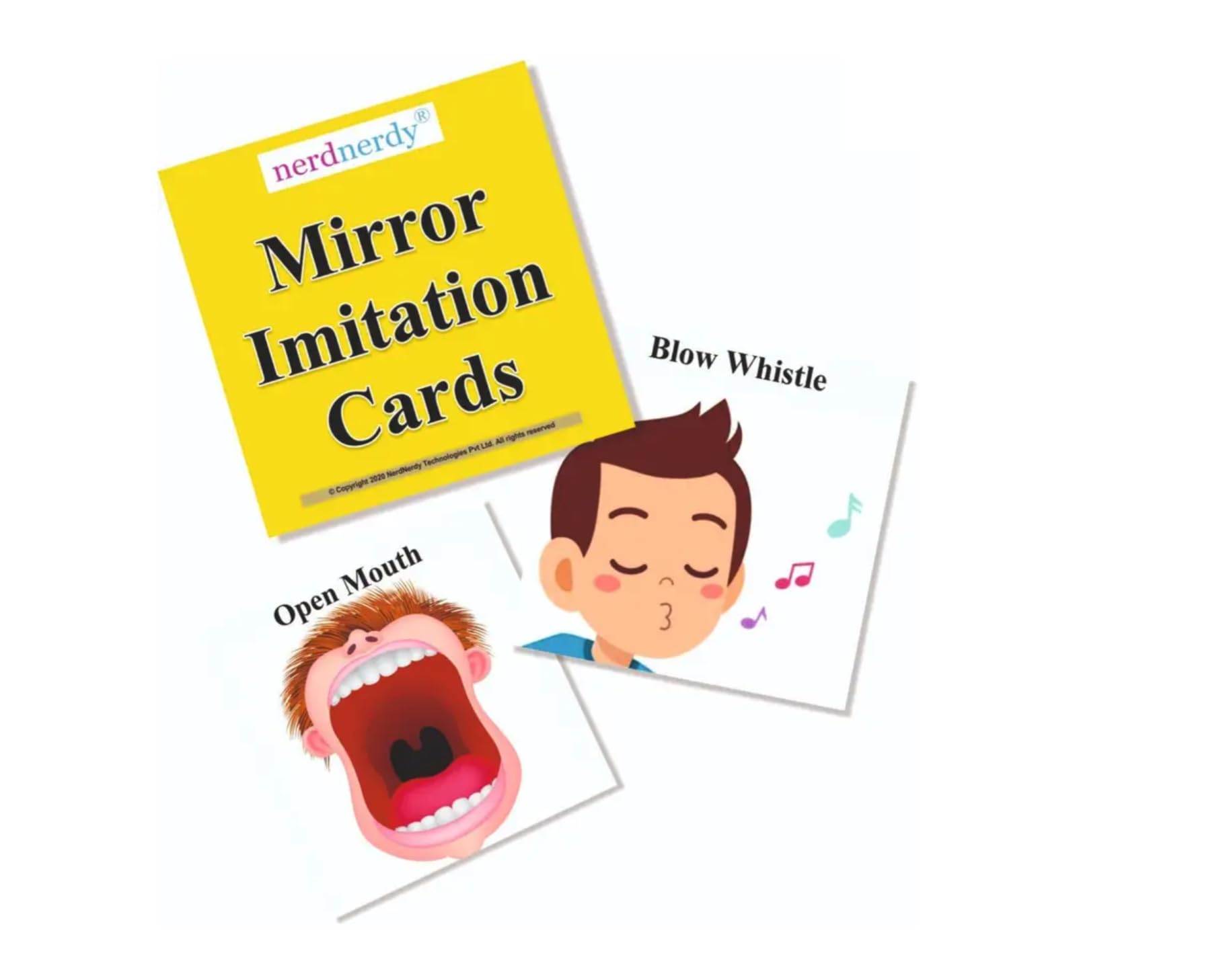 NERDNERDY Expression Imitation Mirror Game, Oral Motor Tools, Speech Therapy Toy, Pretend Play, 2-6yrs Old, Sensory Toys for Speech Therapy, Autism Board Game for Speech Development Multicolour-image-5