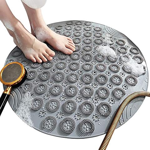 Meeyou Non-Slip Shower Mat with Drain Hole Cover