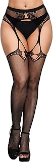 CITUYER Womens Suspender Pantyhose High Waist Fishnet Tights Fishnet Stockings Thigh High Stockings