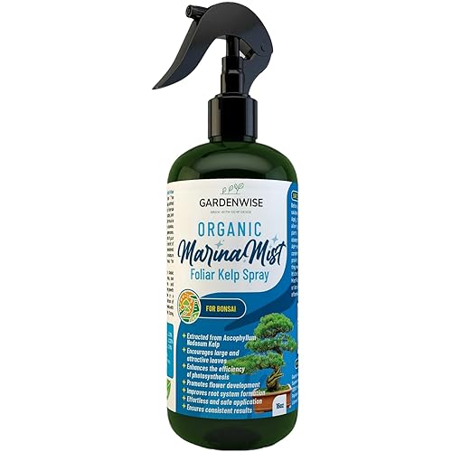 GARDENWISE Aerosol foliar orgánico Marina Mist para todas las plantas de árboles bonsái vivas de interior y exterior Micro nutrientes para la salud GARDENWISE Aerosol foliar orgánico Marina Mist para todas las plantas de árboles bonsái vivas de interior y exterior Micro nutrientes para la salud
