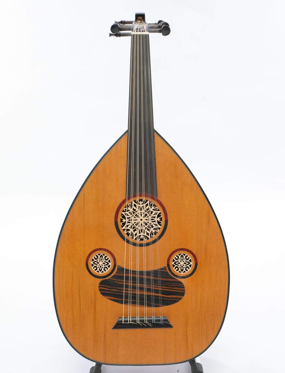 Arabischer Profi-Oud aus seltenem Violettheart – Zedernspitze, Griffbrett aus Ebenholz und Kurschner-Saiten